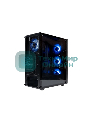 Компьютерный корпус ATX Eurocase A85 4ARGB черный без БП закаленное стекло USB 3.0