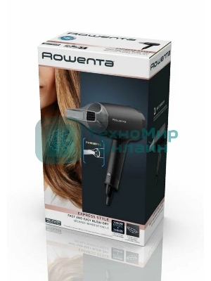 Фен Rowenta Express Style CV1803F0 черный/серый, 1600 Вт, компактный