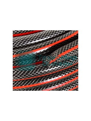 Шланг поливочный ПВХ усиленный премиум пищевой трехслойн. армир. 3/4 25м черный/красный Вихрь 73/7/2/7