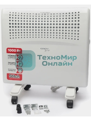 Конвектор электрический Engy Energo EN-1000E белый, 1000 Вт, 15 м2, термостат