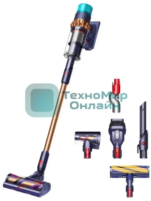 Пылесос вертикальный Dyson SV23 GEN5 DT ABS желтый/синий, питание от аккумулятора, 262 Вт, уборка сухая, пылесборник 0.77 л, работа от АКБ max 70 мин.