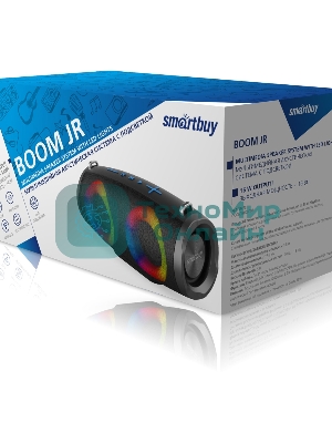Акустическая система 2.0 Smartbuy BOOM JR, 16Вт, Bluetooth, MP3, FM, FlashLight, 3000 мАч.