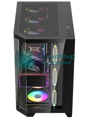 Компьютерный корпус Formula V Line Crystal Z6 Black, ATX, Left & Front & Bevel side Tempered Glass, TYPE-C*1, USB3.0*2