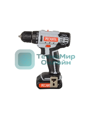 Дрель-шуруповерт аккумуляторная Ресанта ДА-14-2ЛК 75/14/4, Аккумуляторная, 14,4В, 2 АКБ, Кейс