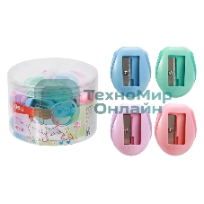 Точилка для карандашей ручная Deli MiYou EH550, 1 отверстие, пластик, ассорти, туба