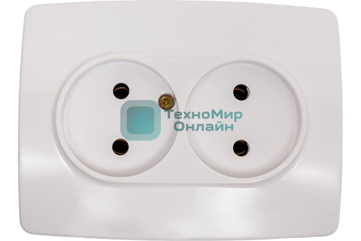 Розетка ЭРА 2X2P, 16A-250В, IP20, белый (10/100/1600)