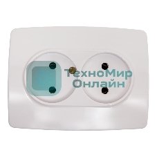 Розетка ЭРА 2X2P, 16A-250В, IP20, белый (10/100/1600)
