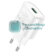 Блок питания (сетевой адаптер) HOCO C109A Fighter, QC3.0, 18W, белый