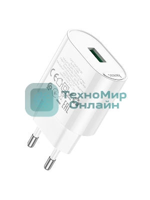 Блок питания (сетевой адаптер) HOCO C109A Fighter, QC3.0, 18W, белый