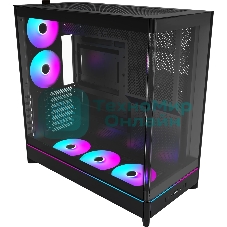 Компьютерный корпус Montech HS02 PRO черный без БП ATX 4x140мм 2xUSB 3.0 audio bott PSU