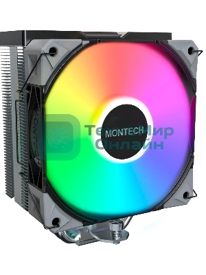 Устройство охлаждения(кулер) Montech NX400 ARGb Soc-AM5/AM4/1200/1700/1851 черный 4-pin 34.17dB Al+Cu 220W Ret (NX400ARGbBK)