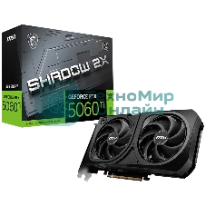 Видеокарта MSI RTX 5060 Ti SHADOW 2X PLUS, NVIDIA RTX 5060 Ti, 16 ГБ GDDR7, 128 бит, PCI-e 5.0, 1xHDMI, 3xDP, 2572 МГц