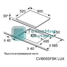 Индукционная варочная панель Maunfeld CVI905SFBK LUX Inverter