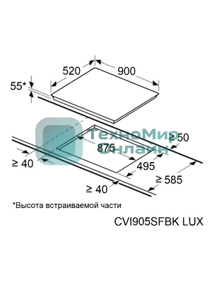 Индукционная варочная панель Maunfeld CVI905SFBK LUX Inverter
