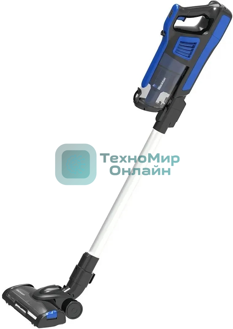 Пылесос вертикальный Blackton Bt VCA1401B черный/синий, питание от аккумулятора, 25 Вт, уборка сухая, пылесборник 0.6 л, работа от АКБ max 40 мин