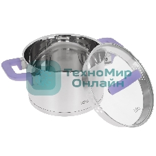 Кастрюля Lara LR02-253 Лаванда 3,8 л, 20 см, с крышкой, нержавеющая сталь