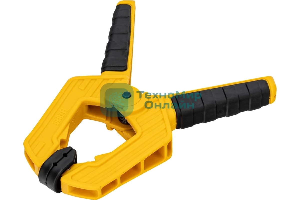 Струбцина клещеобразная Denzel усиленная 80 х 60 мм, двухкомпонентные рукоятки