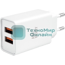 Сетевое зарядное устройство AKSBERRY (6900209800019) T38 2 USB 2.4A, белый