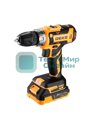 Дрель-шуруповерт Deko GCD20DU PRO, 20 В, 3 Ач, 42 Нм, щеточный