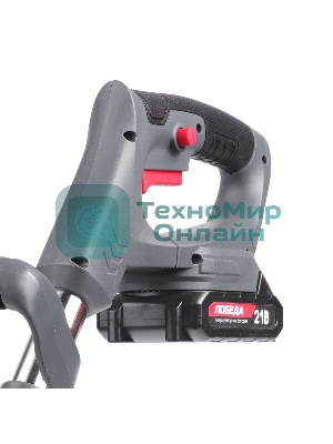 Триммер аккумуляторный Победа ТА 200, 20/21В, с 1 акб 1,5Ач и зу, макс 145мм, пластик. ножи (10шт) + мет. диск 40Т, телескоп