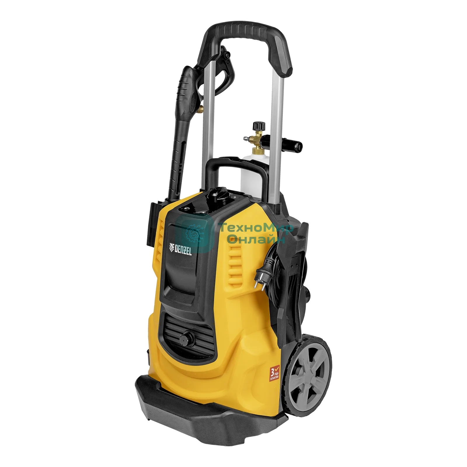 Моечная машина высокого давления Denzel R-230iD, 3300 Вт, 230 бар, 600 л/ч, асинх. двиг., бараб.