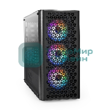 Компьютерный корпус Miditower ExeGate EVO-9202-NPX500 (ATX, БП 500NPX с вент. 12 см, с окном, 1*USB+1*USB 3.0, аудио, 3 вент. 12см с RGb подсветкой)