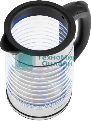 Чайник электрический Starwind SKG2111 2 л, 1800 Вт, черный/прозрачный корпус: стекло