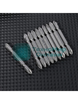 Набор двухсторонних бит 10 шт Deli DL6902 PH2x65мм, сталь S2 с твердостью 58-60HRC, пласт.кейс