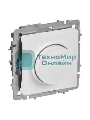 Светорегулятор IEK BR-D20-0600-K91 поворотно-нажимной СП BRITE СС10-1-0-БрАБ 600 Вт механизм арктич. бел.