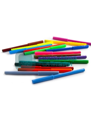 Фломастеры Silwerhof Eco 7.2мм 125мм, круглый корпус, вентилируемый колпачок, 18 цветов, пакет с европодвесом