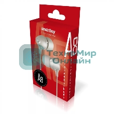 Проводные наушники Smartbuy A8 серый, внутриканальные, Jack 3.5 мм, микрофон на проводе