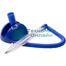 Ручка шариковая Silwerhof Eco синий d=0.7мм, синие чернила, индивмдуальный пакет с европодвесом, на подставке, сменный стержень, линия 0.5мм