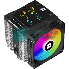 Кулер для процессора Thermalright Peerless Assassin 120 Digital Black ARGB (4-pin PWM, LED temp., 162mm, Ni/Cu, 6x6mm, ARGB, 2x120mm, 88.89CFM, 25.6dBA, 1850RPM, S: 1851, 1700, 1200, 115X, AM5, AM4, black)