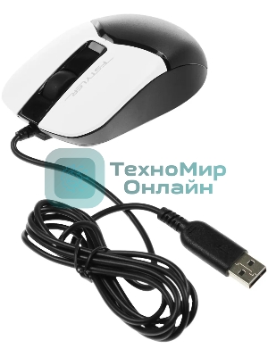 Мышь проводная A4Tech Fstyler FM12 белый/черный, 1200 dpi, USB, кнопки - 3