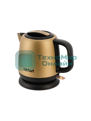 Чайник электрический Kitfort KT-6111 1л. 1630Вт золотистый/черный (корпус: нержавеющая сталь)
