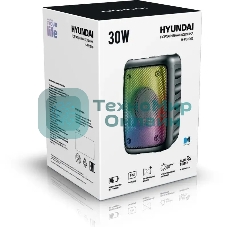 Колонка портативная Hyundai H-PS1006 черный 30 Вт 1.0 BT 10м 1500mAh