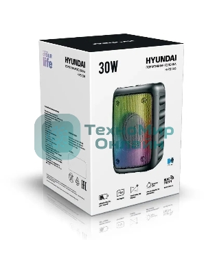 Колонка портативная Hyundai H-PS1006 черный 30 Вт 1.0 BT 10м 1500mAh