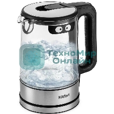 Чайник электрический Kitfort КТ-6128 1.7л. 2200Вт черный (корпус: стекло)