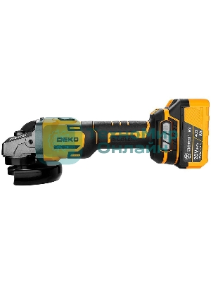 Угловая шлифовальная машина бесщеточная DEKO DKAG-125, 20В, 1*4.0А·ч