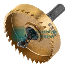 Коронка по металлу Denzel HSS, 60 мм, нитридтитановое покрытие