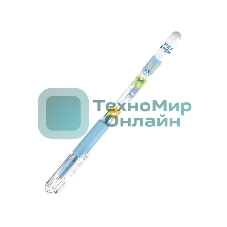 Ручка гелевая Deli EG101-BL прозрачный, d=0.5мм, синие чернила, игловидный пишущий наконечник, резиновая манжета