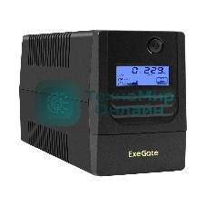 Источник бесперебойного питания ExeGate Smart LB-800.LCD.AVR.2SH.USB (800VA/480W, LCD, AVR, 2*Schuko, USB, батарея 12V 9Ah, Black)