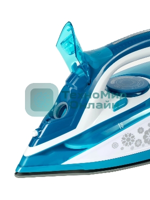 Утюг Eurostek EEI-2600 синий/белый, 2600 Вт, 45 г/мин, 140 г/мин, 350 мл