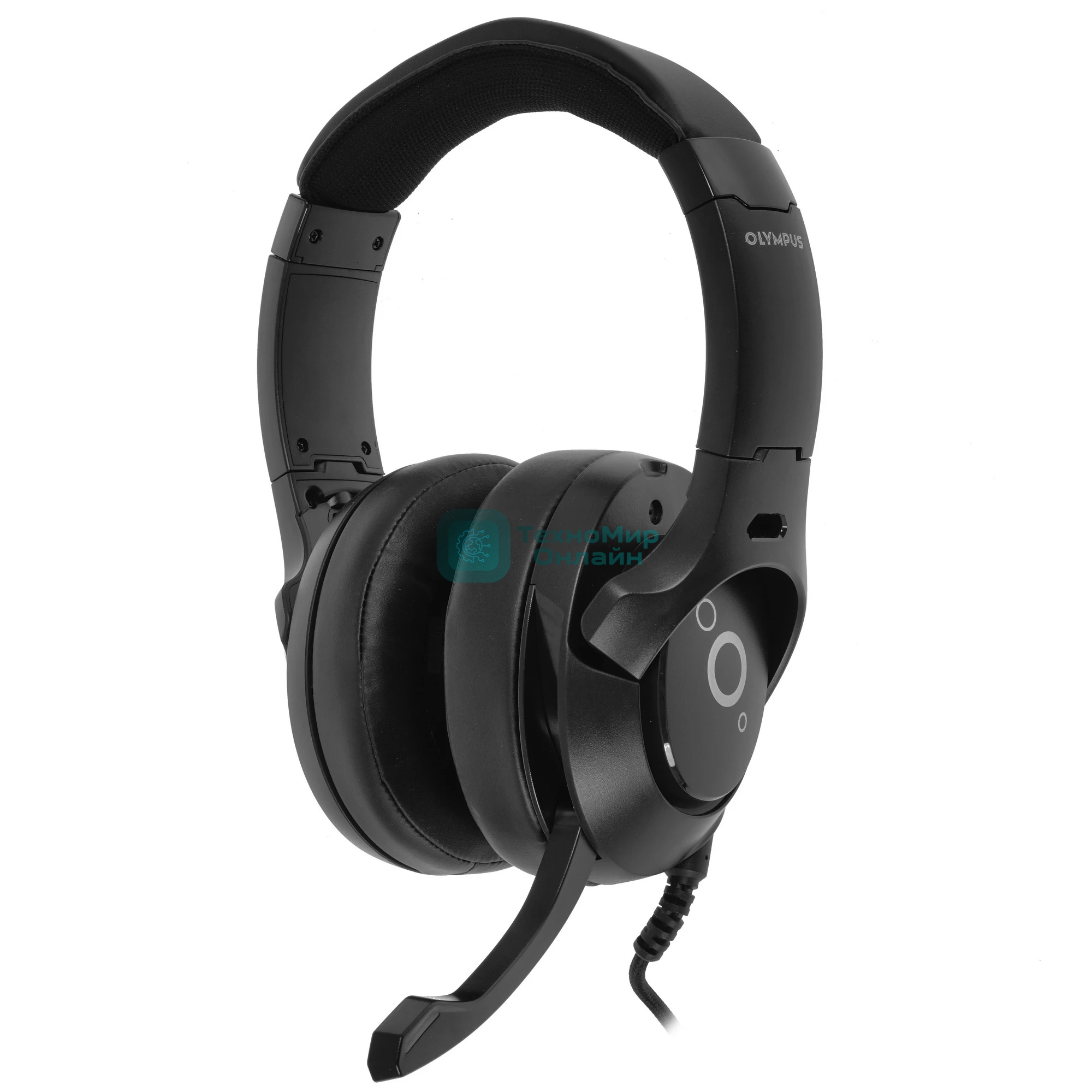Гарнитура QUMO Olympus чёрный, проводная, USB, подсветка