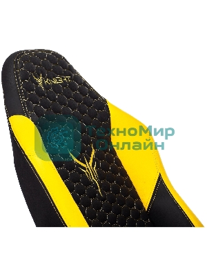 Кресло Knight Neon черный/желтый, экокожа, 120 кг, механизм качания