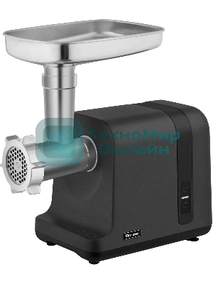 Мясорубка электрическая Rondell RDE-1456 черный, 3000 Вт, 2.5 кг/мин, реверс, защита от перегрузки, металлический лоток, насадки - 5