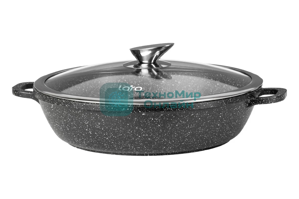 Сотейник Lara LR02-212 3.4 л, с крышкой, литой алюминий