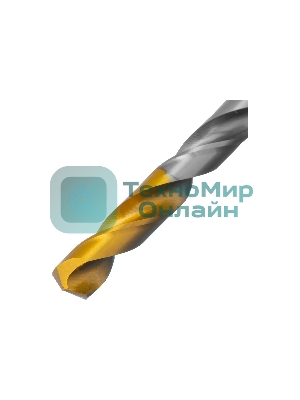 Сверло спиральное по металлу Denzel 7,5 х 156 мм, Р6М5, Golden Tip, удлиненное