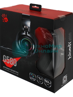 Гарнитура Bloody G580 чёрный, проводная, подсветка