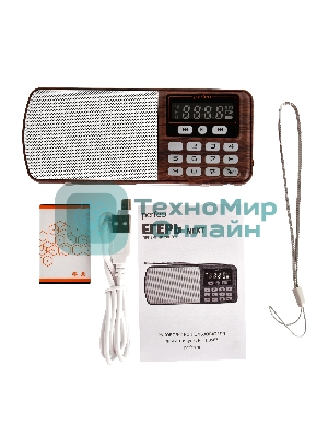 Радиоприемник PERFEO (PF_D0567) ЕГЕРЬ , коричневый